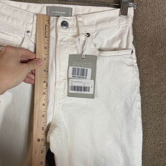 Everlane Skinny Jeans Womens Size 25 Bone High Rise Stretch‎ Japanese Denim NEW - Picture 9 of 13